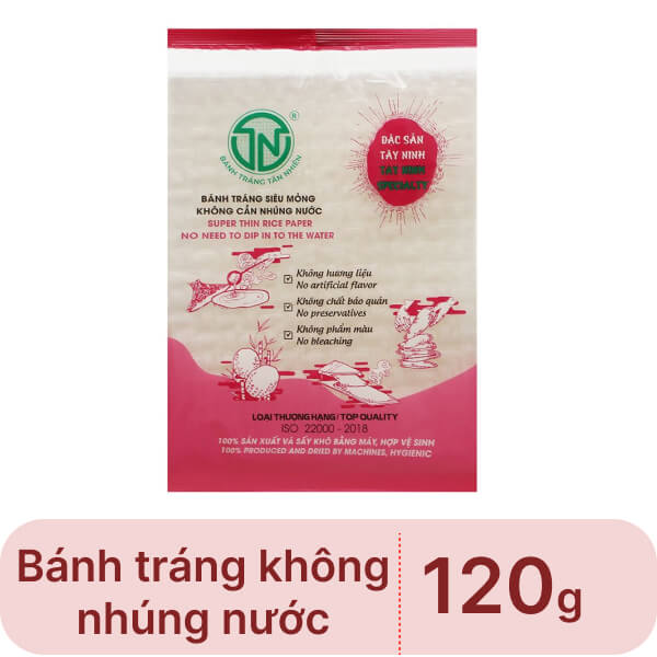 Bánh tráng siêu mỏng 16cm x 22cm Tân Nhiên gói 120g
