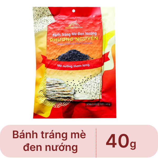 Bánh tráng mè đen nướng Phương Nguyên gói 40g