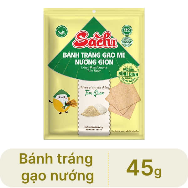 Bánh tráng gạo mè nướng giòn SACHI gói 45g