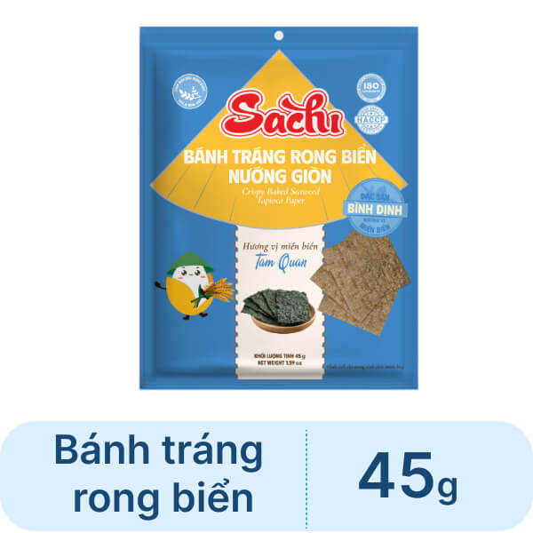 Bánh tráng rong biển nướng giòn SACHI gói 45g