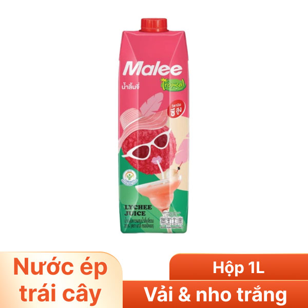 Nước ép trái vải & nho trắng Malee 1 lít