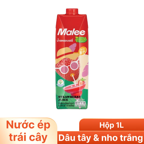 Nước ép dâu tây và nho trắng Malee 1 lít