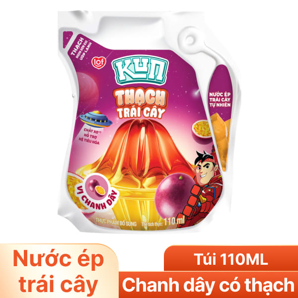 Nước trái cây vị chanh dây có thạch Lof Kun 110ml