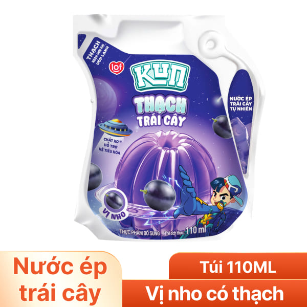 Nước trái cây vị nho có thạch Lof Kun 110ml