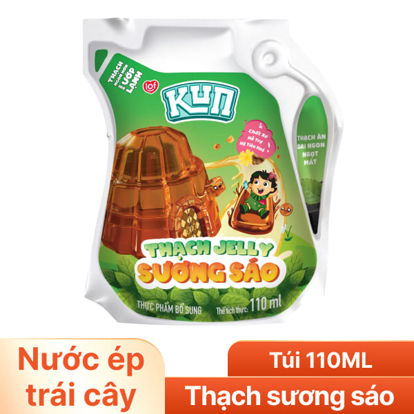 Nước trái cây vị sương sáo có thạch Lof Kun 110ml