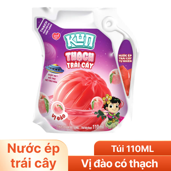 Nước trái cây vị đào có thạch Lof Kun 110ml
