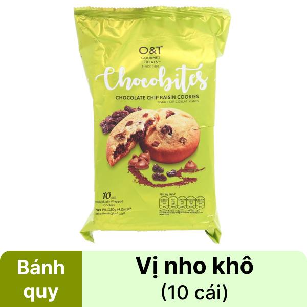Bánh quy socola & nho khô O&T 120g