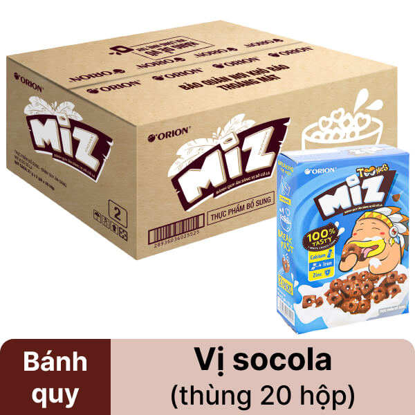 Thùng 20 hộp bánh quy socola Orion Miz 54g