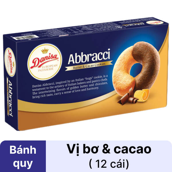 Bánh quy bơ & cacao Danisa Abbracci 168g