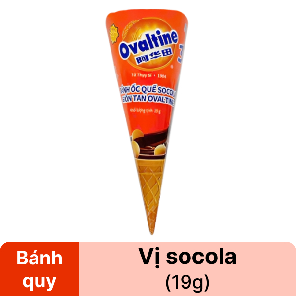 Bánh ốc quế socola Ovaltine 19g