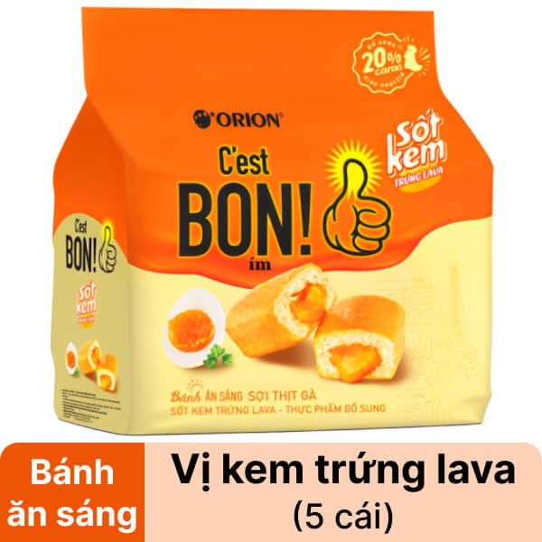 Gói 5 cái bánh sợi thịt gà kem trứng lava C'est Bon