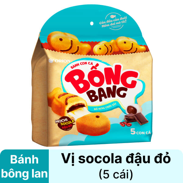 Bánh con cá mochi socola đậu đỏ Orion 145g