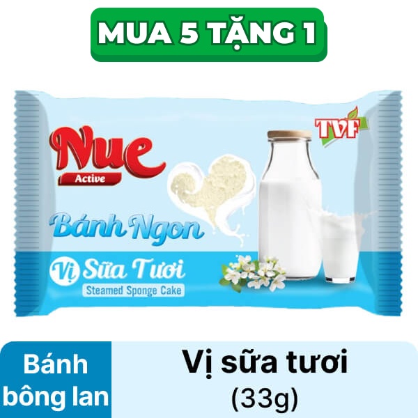 Bánh bông lan tươi vị sữa tươi Nue 33g