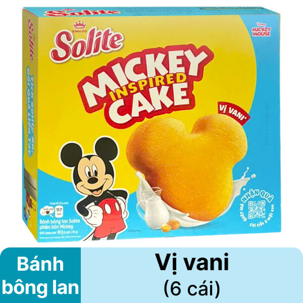 Hộp 6 cái bánh bông lan vị vani Solite
