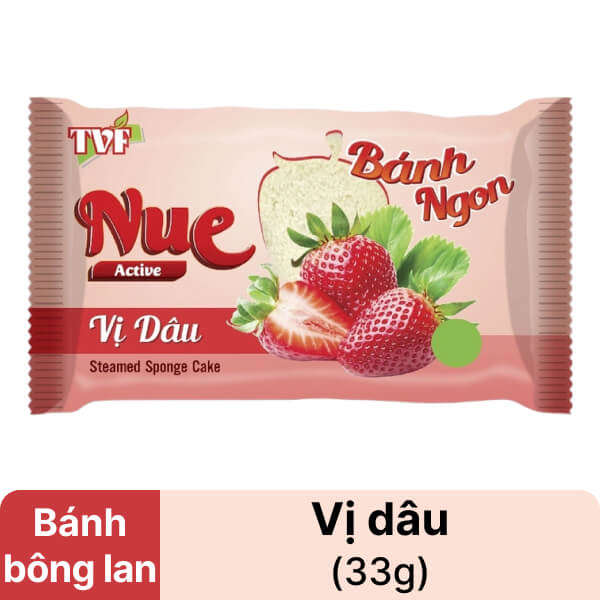 Bánh bông lan tươi vị dâu Nue 33g