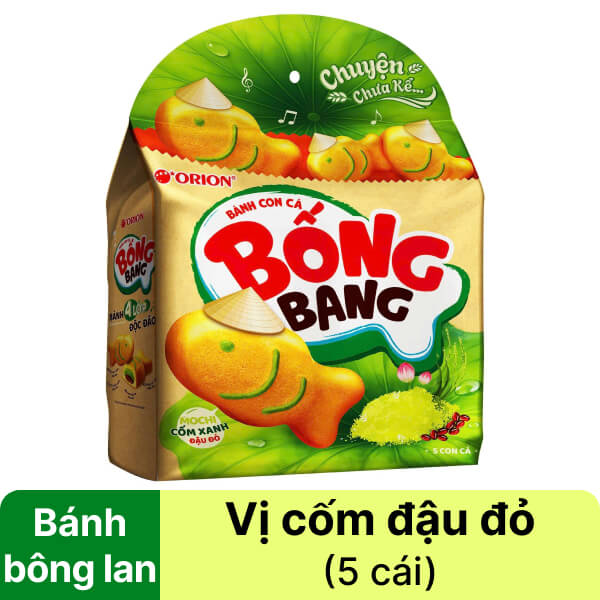 Bánh con cá mochi cốm đậu đỏ Orion 145g