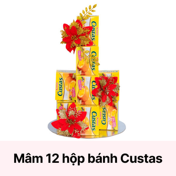 [Mâm tết] 12 hộp bánh kem trứng Custas 47g