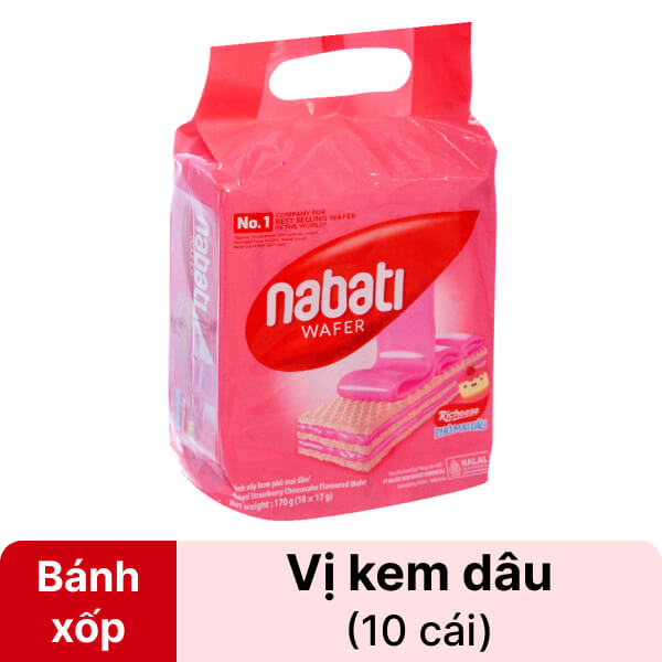 Bánh xốp kem phô mai dâu Nabati 170g