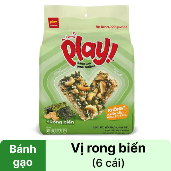 Bánh gạo vị rong biển Play Nutrition gói 108g