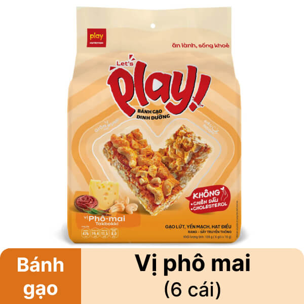 Bánh gạo vị phô mai Play Nutrition gói 108g