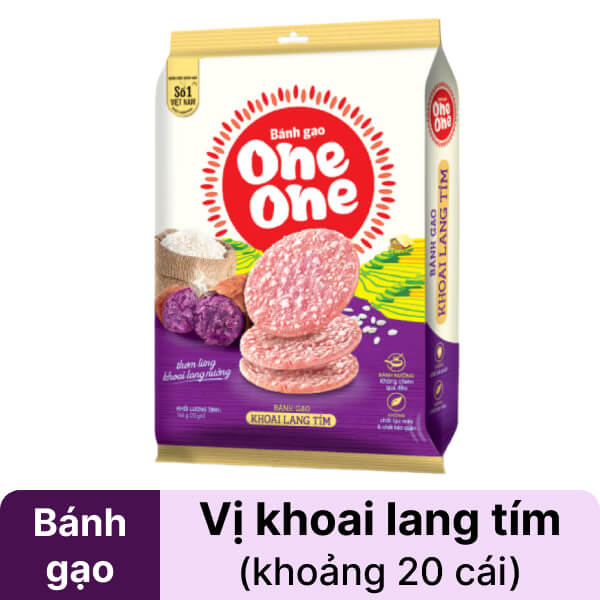 Bánh gạo vị khoai lang tím One One gói 166g