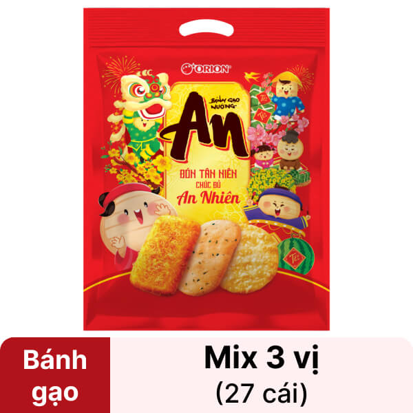 Bánh gạo nướng tết 3 vị Orion An gói 259.9g