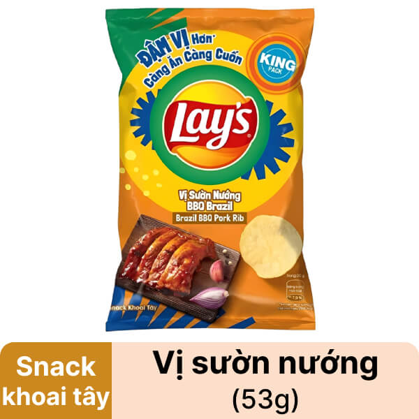 Snack vị sườn BBQ Lay's 53g
