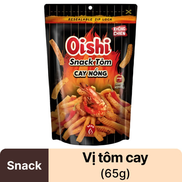 Snack tôm vị cay nồng Oishi