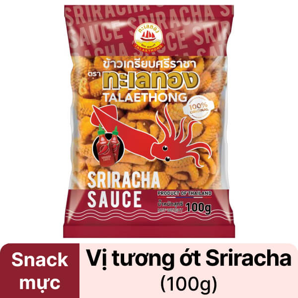 Snack mực vị tương ớt Sriracha Talaethong 100g