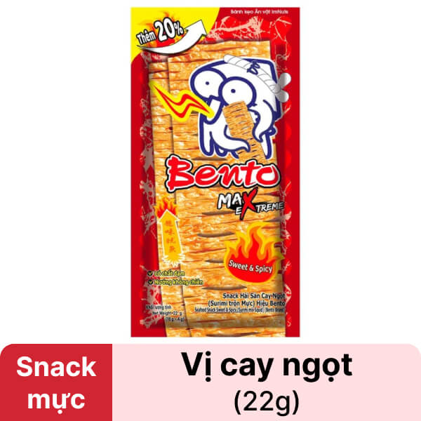 Snack hải sản vị cay ngọt Bento 22g