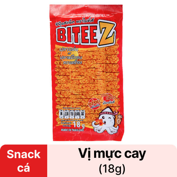 Cá tẩm vị mực cay Biteez 18g