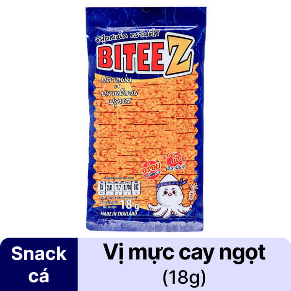 Cá tẩm vị mực cay ngọt Biteez 18g