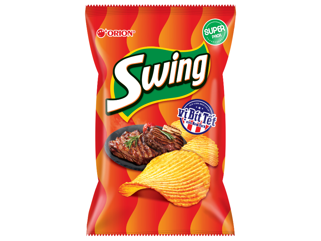 Snack khoai tây vị bít tết kiểu New York Swing gói 53g