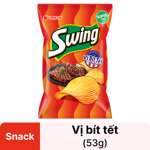Snack vị bít tết Swing 53g