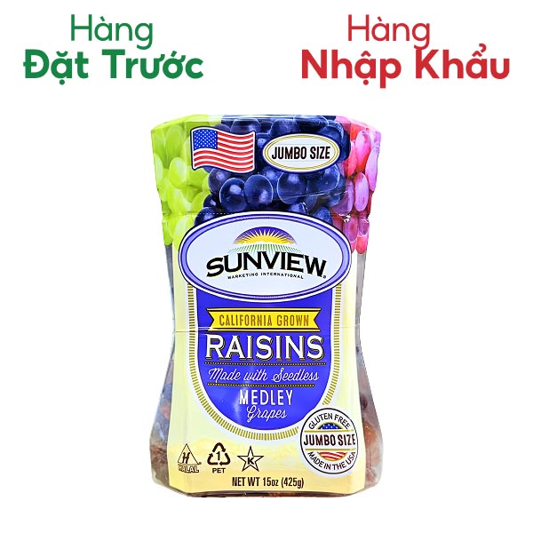 Nho khô thập cẩm nhập khẩu Mỹ 425g