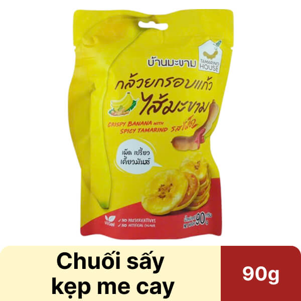 Chuối sấy giòn kẹp me cay Tamarind House gói 90g