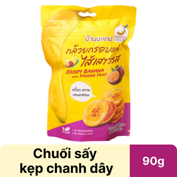 Chuối sấy giòn kẹp chanh dây Tamarind House gói 90g
