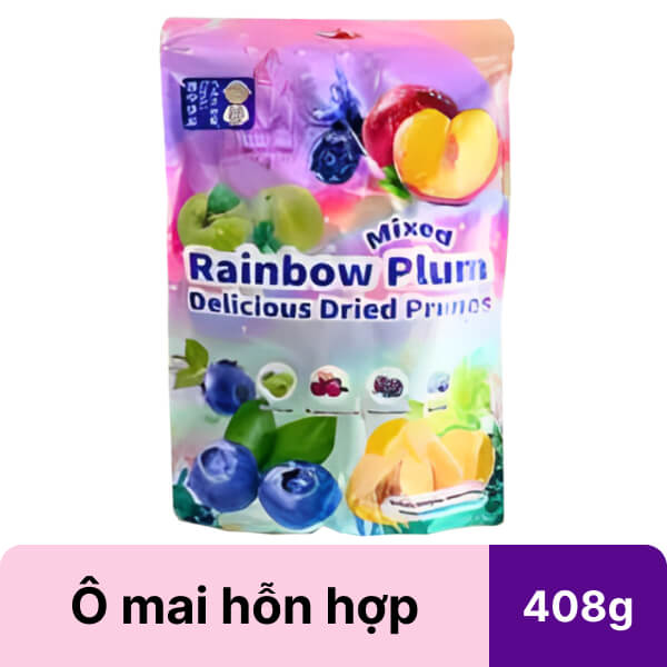 Ô mai hỗn hợp cầu vồng Rainbow Plum gói 408g