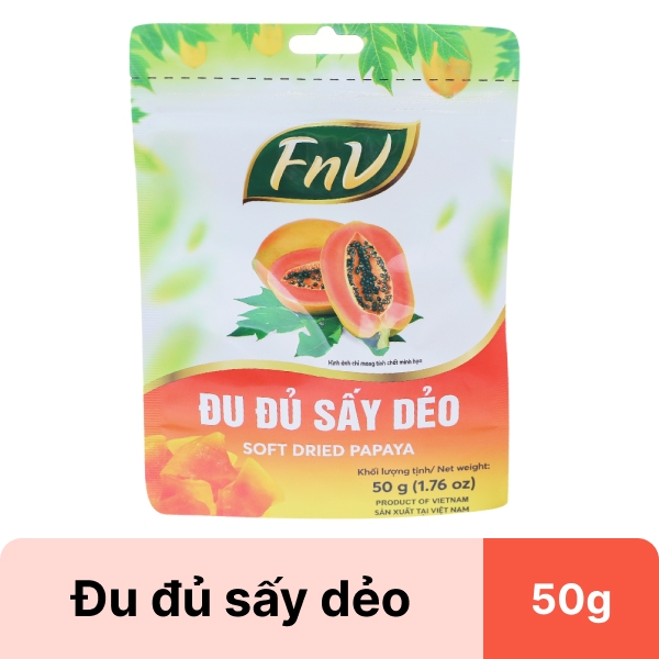 Đu đủ sấy dẻo FnV gói 50g
