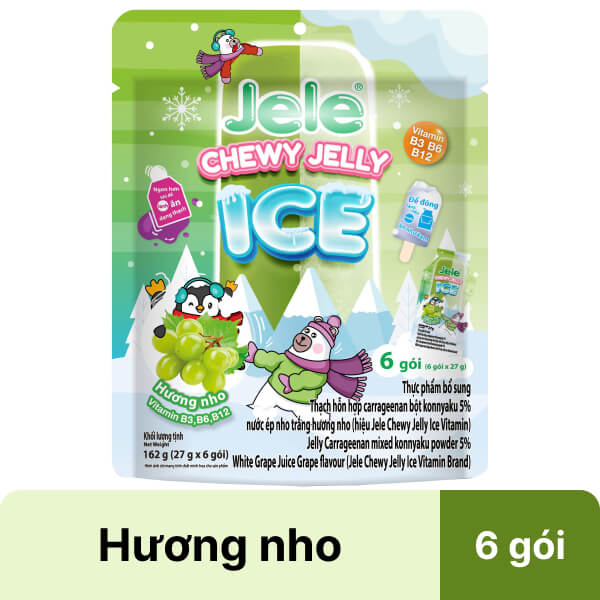 Thạch trái cây hương nho Jele gói 162g