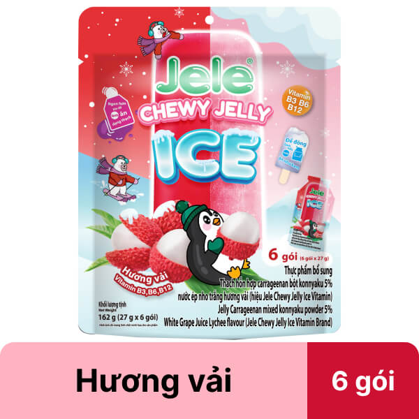 Thạch trái cây hương vải Jele gói 162g