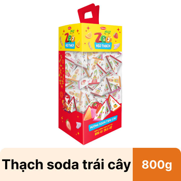 Kẹo thạch Zoo soda trái cây Bibica 800g