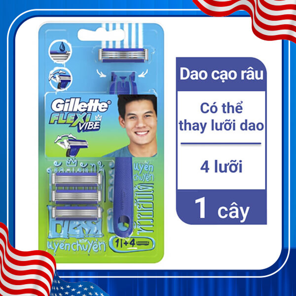 1 cán & 4 lưỡi dao cạo Gillette Flexi