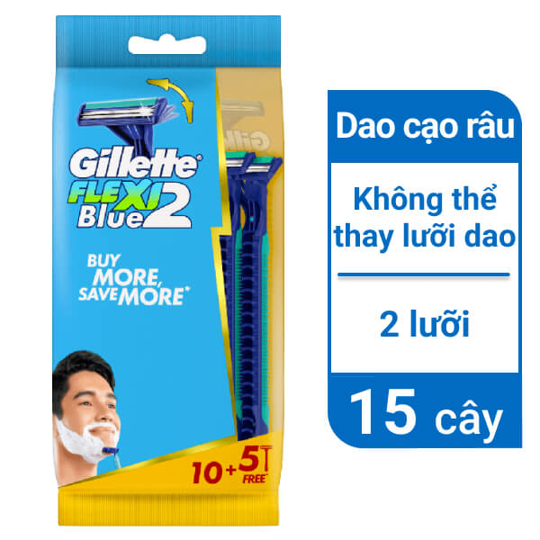 15 cây dao cạo Gillette Blue 2 Flexi