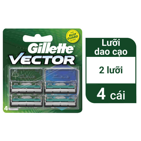 4 lưỡi dao Gillette Vector 2 lưỡi