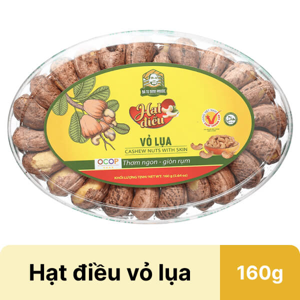Hạt điều vỏ lụa Bà Tư Bình Phước hộp 160g