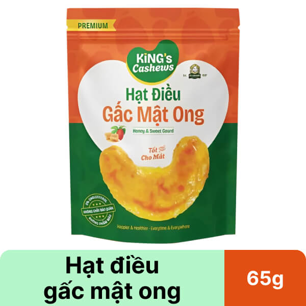Hạt điều gấc mật ong Bà Tư Bình Phước gói 65g