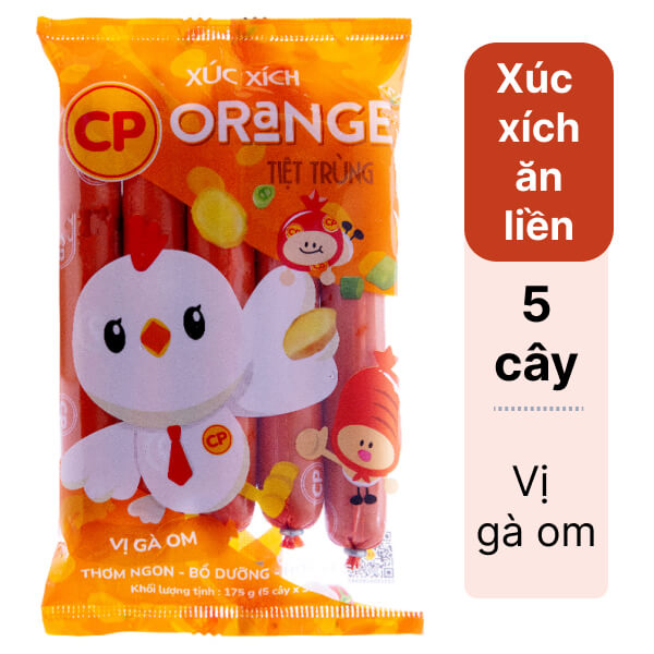 Xúc xích tiệt trùng vị gà om Orange C.P 175g