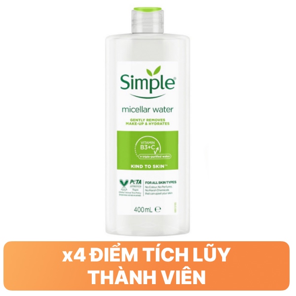 Nước tẩy trang Simple làm sạch lớp trang điểm 400ml