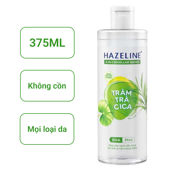 Nước tẩy trang Hazeline tràm trà Cica 375ml